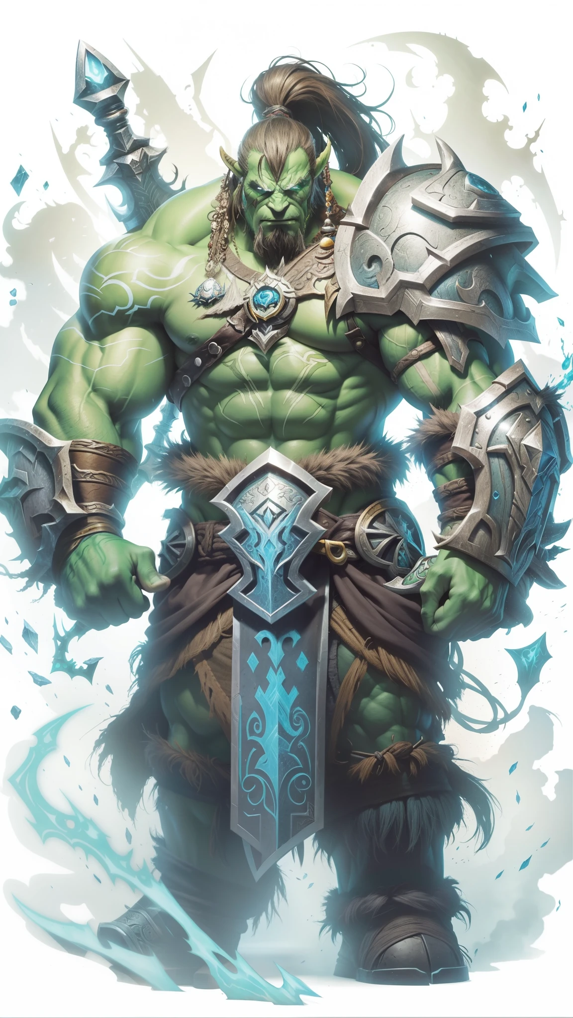un dibujo de un hombre con una espada y una cara verde, orco warrior, orco themed, strong jaw grog, orco, Joe Madureira, Arte de World of Warcraft, Arte de World of Warcraft style, ilustraciones de warcraft, de warcraft, personaje con dientes grandes de orco conceptual de mundo de warcraft, blizzard ilustraciones de warcraft, epic full color illustration, del mundo de warcraft, portrait of an orco warrior