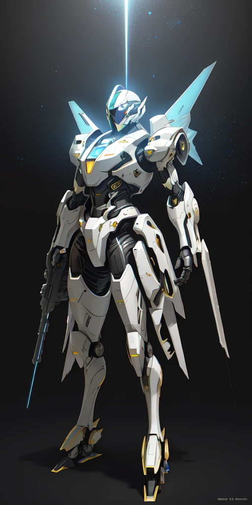 masterpiece, best quality, dramatic angle, ( Holographic, Rainbow, Opal, Vibrant Colors, Colorful), (Halo, Halos, Glowing Eyes, Gradient_Eyes, Glowing Aura, Glowing Energy, Glowing Digital Markings, Glowing Cyber Markings), (professional award-winning cinematic masterpiece), best quality, Symmetrical, Futuristic, sci-fi, aerodynamic,
Armored Core, Ammo Belt, Laser, Laser weapon, sleek and slender,
floating parts, city_lights, galaxy, giant, glowing, night, night_sky, planet, sky, snow, snowing, space, star_\(sky\), starry_sky, wings, fire, darkness, ((non-humanoid robot)), weapon, gun, cannon, military, mechanical parts, (Cyberpunk:1.3), (Luminescent particle:1.5), ,high saturation,low brightness,
Crystal Metal, neon panels,
black metal, red metal, with blue metal metallic accents