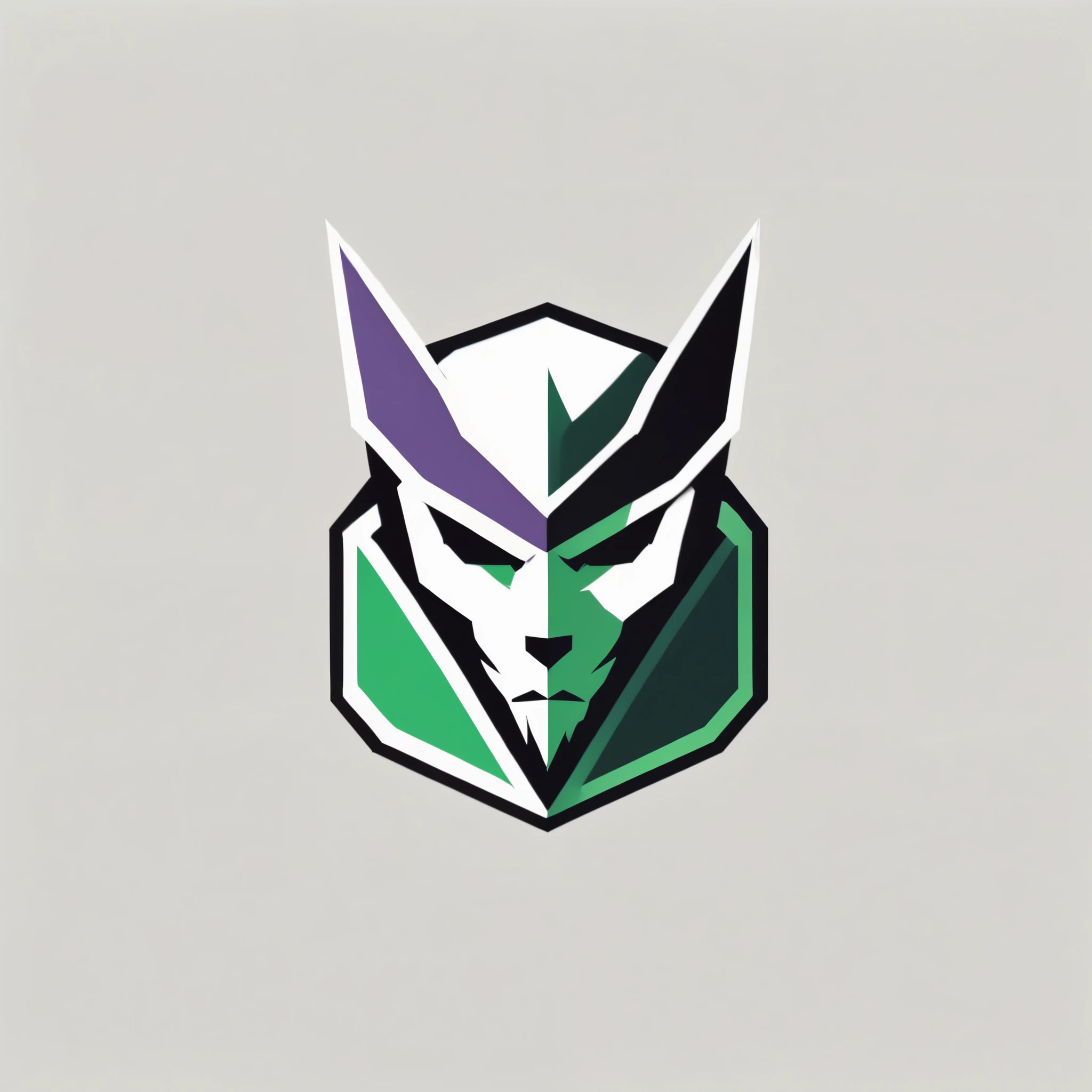 logo,
A logo for anime, EVA-01 head, evangelion anime colors (black, purple, green, orange), minimalistic polygon style
),LogoRedAF
,