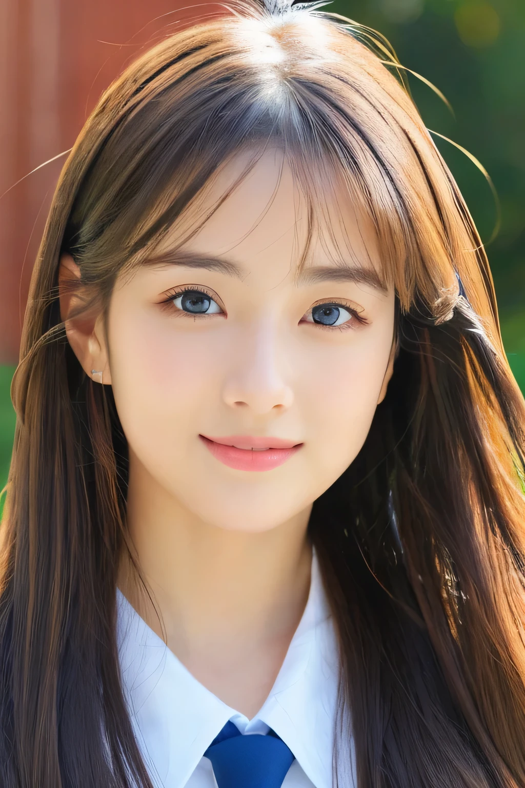 (((32ｋ,high details,high detail、masterpiece,attention to detail,alone))),Raw photo & realistic atmosphere,beautiful dark blue eyes,detailed mouth,glossy lips,thin eyebrows,fine eyes、Soft white skin that shines in every detail、her deep black eyes are so beautiful,lip details、very beautiful face,very well-shaped face、lifelike face,shining beautiful lips,beautiful eyebrows,infinite reality, Realistic young gravure idol,she&#39;she&#39;she&#39;she&#39;she&#39;s a very cute woman , young gravure idol, young gravure idol, Very beautiful and cute 1Beautiful girl 19 years old,incredibly beautiful and classy１Beautiful girl 19 years old,natural soft light,（shiny hair,,Beautiful and kind eyes：1.5）,gentle smile,well-shaped chest,medium long hair,Ties hair into one,beautiful posture,no makeup,think ahead,
