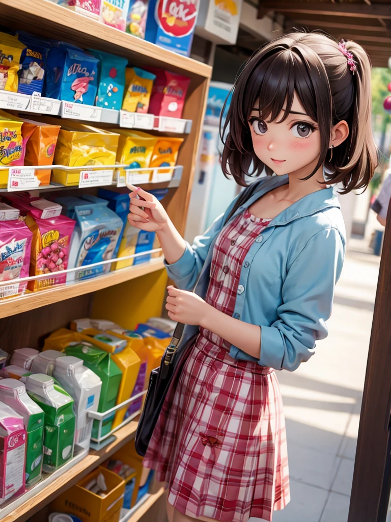 girl, summer vacation, candy store, 