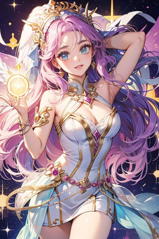 She wears a sarafan; goddess; SPARKLE; GLITTER