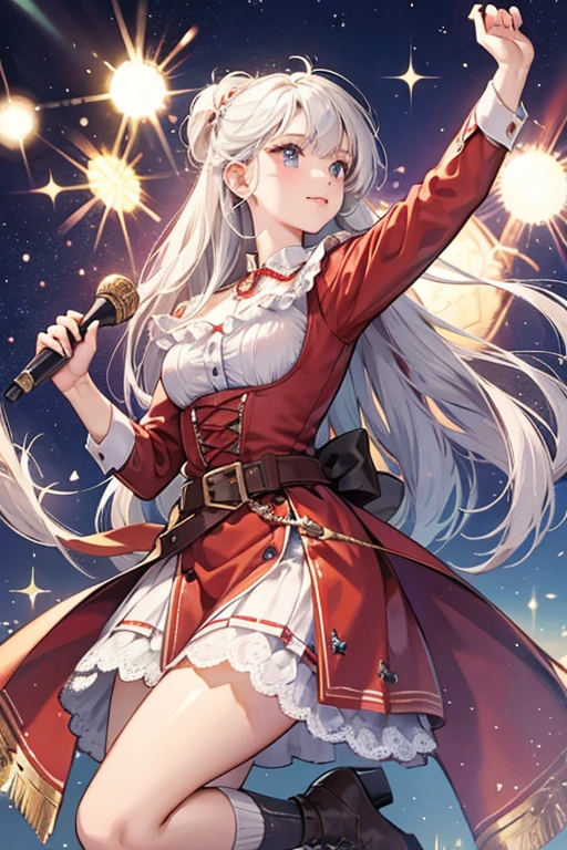 She wears a swiss tracht ; SPARKLE; GLITTER