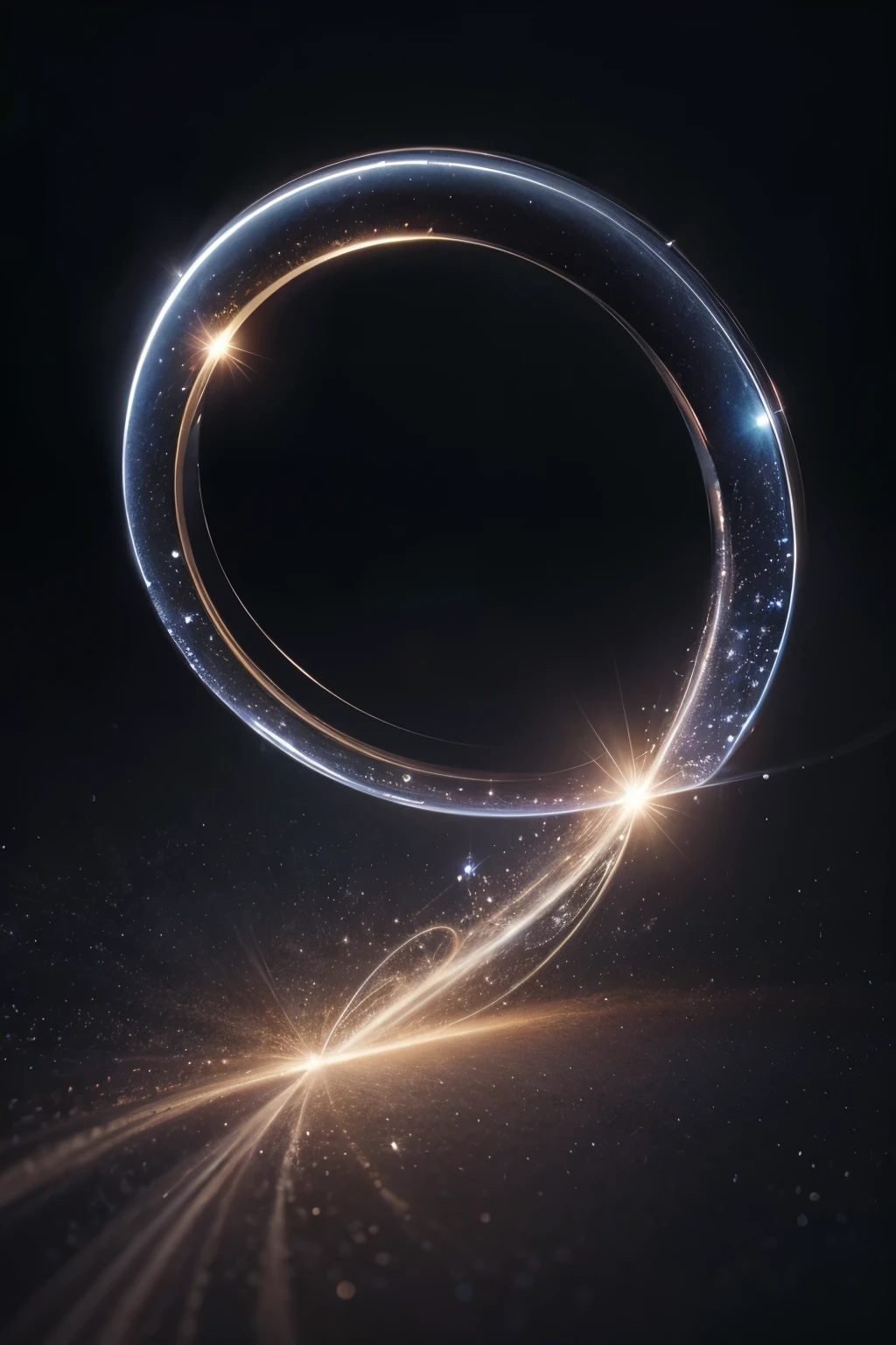 create a realistic image with the infinity symbol, oito deitado, no universo, conceitos de multiverso.