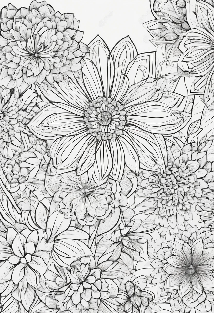 Adult coloring book, flowers, zentangle, 3d, line art, stress relieving designs, coloring book, pattern, positive affirmation quote, high quality, zentangle flower design, floral art, grayscale flowers, floral coloring page
