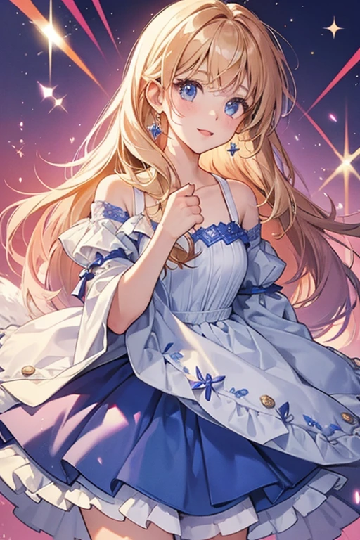 She wears a huasa dress; SPARKLE; GLITTER