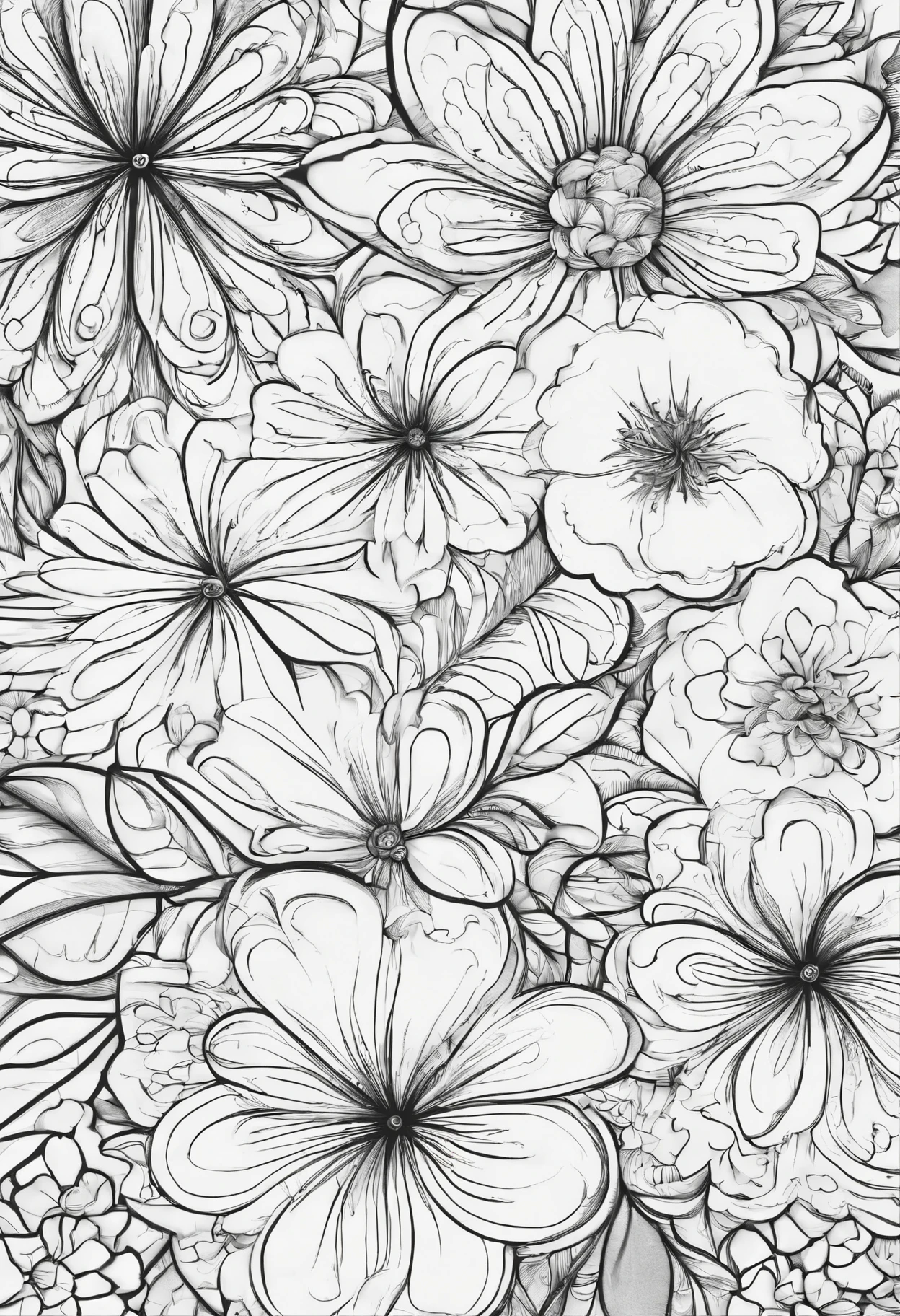 Adult coloring book, flowers, zentangle, 3d, line art, stress relieving designs, coloring book, pattern, positive affirmation quote, high quality, zentangle flower design, floral art, grayscale flowers, floral coloring page