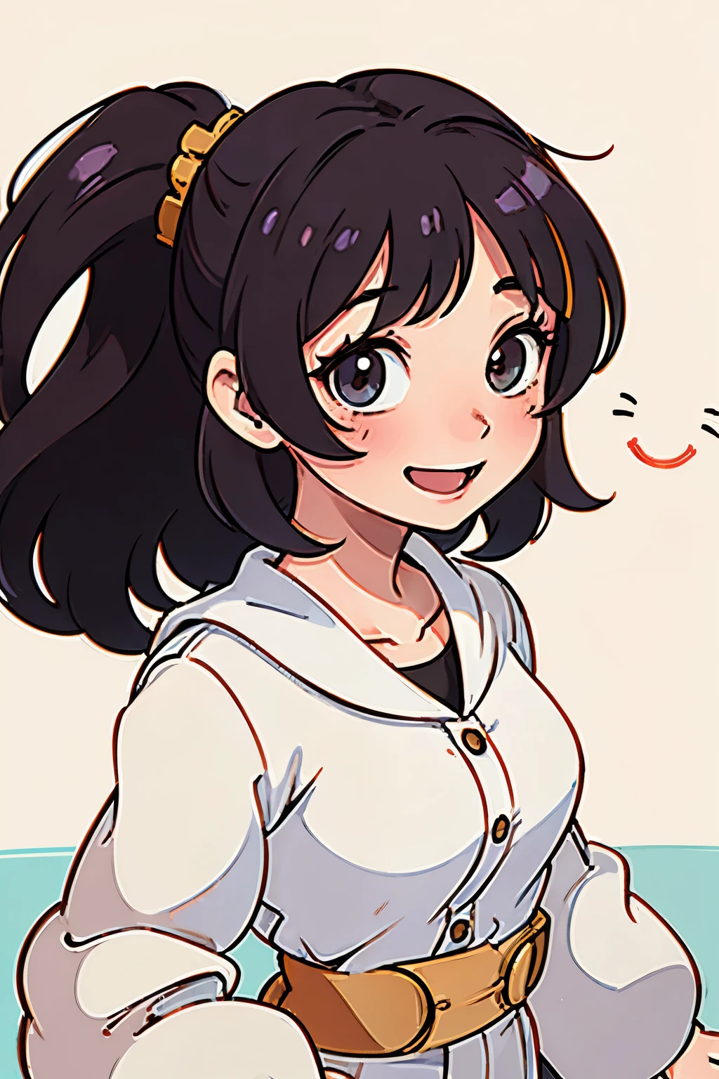 cute girl with a happy face anime