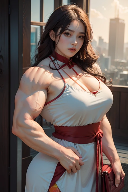 In the core of Japan, there exists a woman of extraordinary beauty and might. {@hiro}, endowed with rich, huang brown tresses that fall gracefully over her shoulders, cradles a face radiating the allure of a sunrise. Her muscles, a temple of power and fortitude, glisten with every fiber bulging, a manifestation of the Divine Muscle Builder.
Stronger than most men, she stands erect and unwavering, a beacon of her relentless commitment and unyielding spirit. Her arms, thick and robust, bear the tale of countless hours dedicated to weightlifting and muscle sculpting. With veins bulging and b