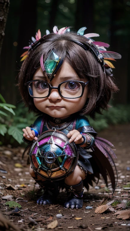 ((4 eyes kokkoni cute (very tiny monster) have rainbow colorful body, claws hands,leather feather skin): add crystal gem,cube,mushrooms,chaos,yin yang, magical ),(super cute effect),(chibi),(3m sticker collection:1.0),lay in the forest, (hip hop freestyle),(random zodiac).(185m.m), high resolution,(3d toy),full hd, uhd, 8k, intricate details ,high images quality, — ar 1024:2048, —zoom 2