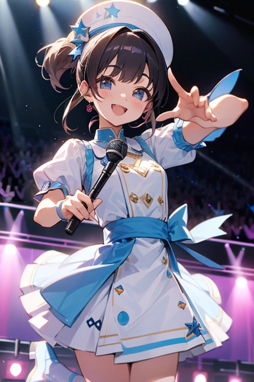 Idol、3×3、cute、point finger、dance、smile、microphone