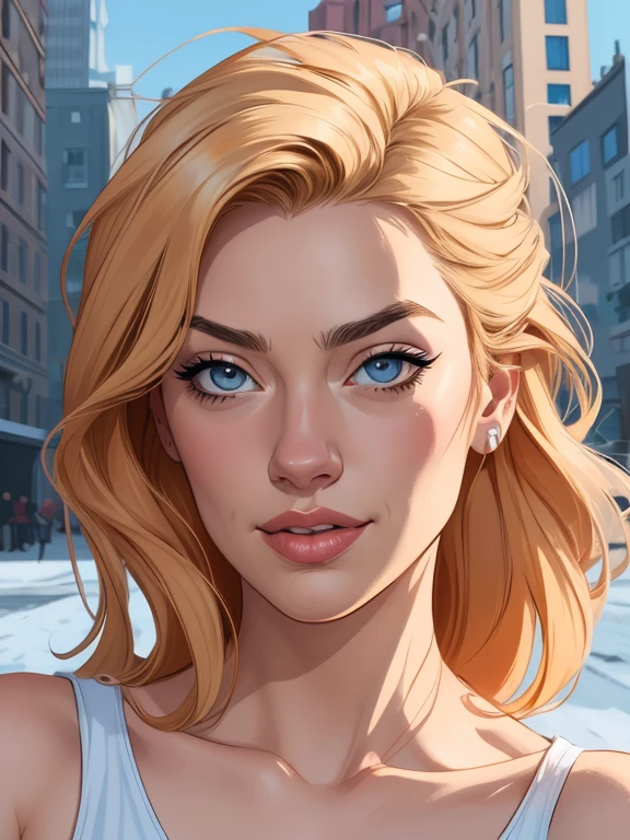Personagem Yvonne Strahovski omagem de desenho animado de uma mulher .cartoon style illustration, estilo de arte dos desenhos animados, estilo de arte dos desenhos animados, digital illustration style, design de personagens altamente detalhado, arte digital detalhada fofa, City fan art, Design de personagens de retrato, beautiful digital illustration, retrato de alta qualidade, Arte em quadrinhos, mulher jovem. expression of sexual desire white background