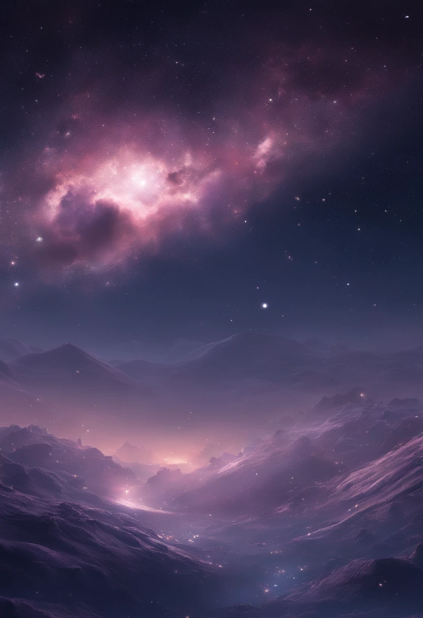 ((HG)), A captivating ((photorealistic image)) of a dreamy night sky featuring a fulmoon and an array of twinkling stars. Galaxy, creating a sense of depth and fantasy. soft dreamy ethereal atmosphere. This stunning 3D render, showcasing an aesthetic blend of cosmic and dreamy elements
