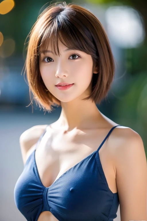 small breasts　short hair　beautiful woman