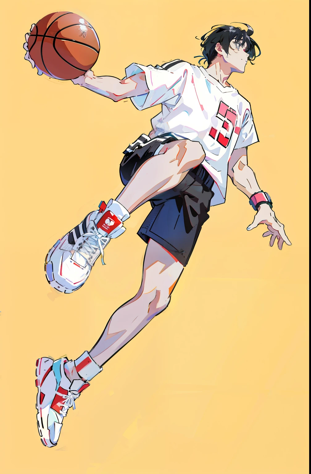 arafed image of a man dribbling a basketball ball with a cigarette, dribble, dribbling, scence of slam dunk, kentaro miura manga art style, basketball sneaker concept art, dribble popular, dribble contest winner, akihiko yoshida!, slam dunk, dunking, by Takeshi Obata, akihiko yoshida”