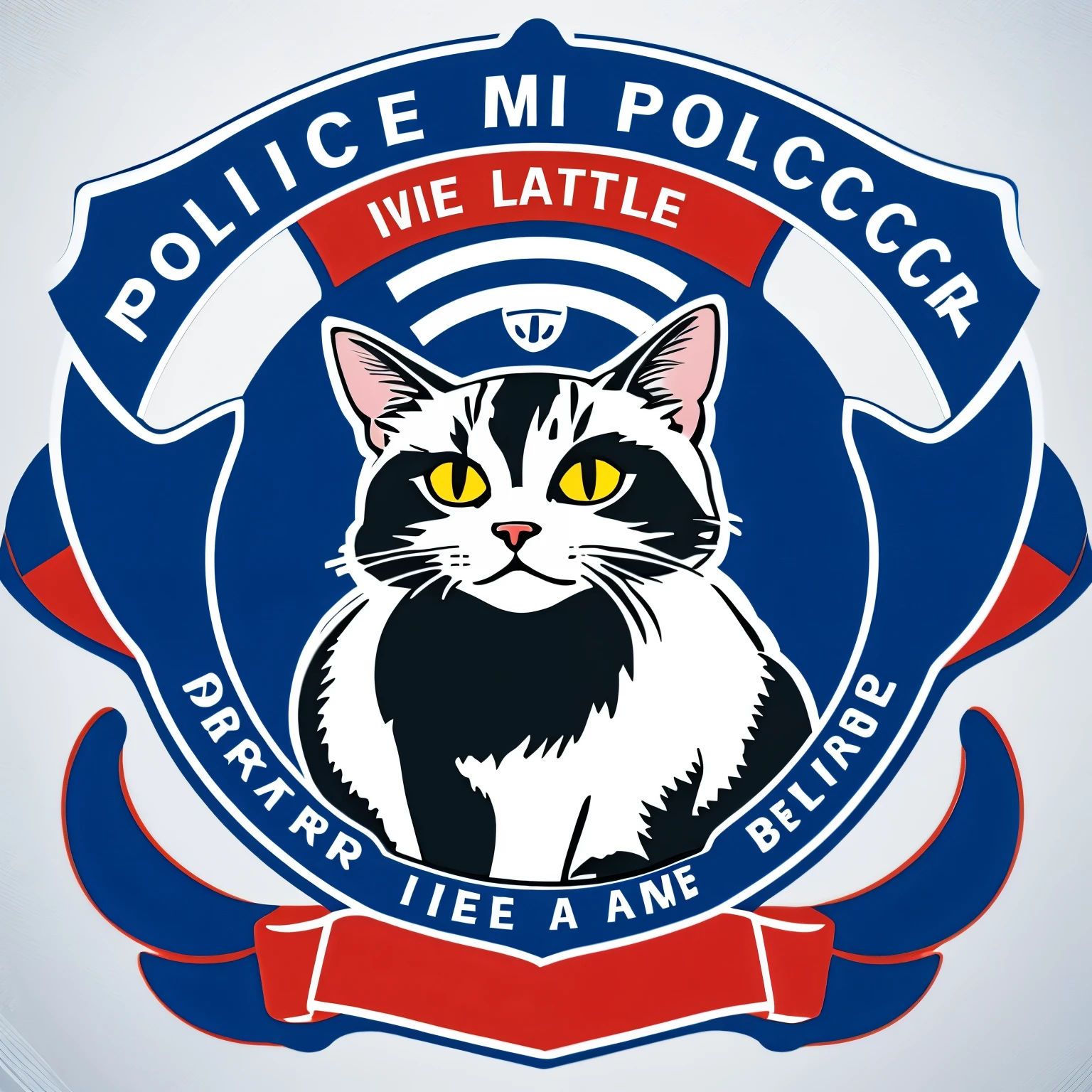 Police emblem with cat design