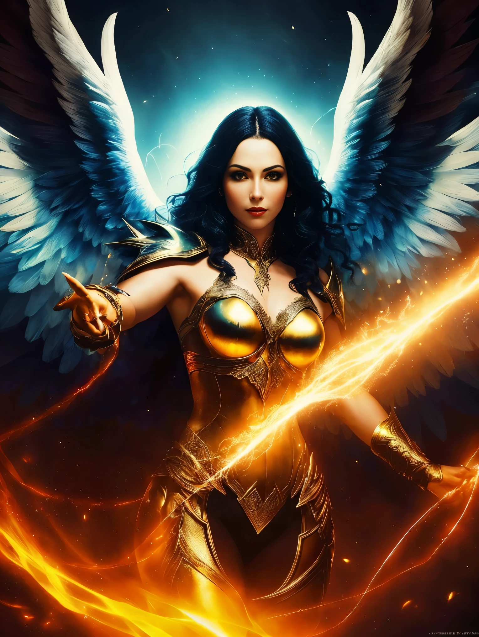 (papel de parede 8k extremamente detalhado), A medium photo of a female necromancer angel, intrincado, alto detalhe, dramatic