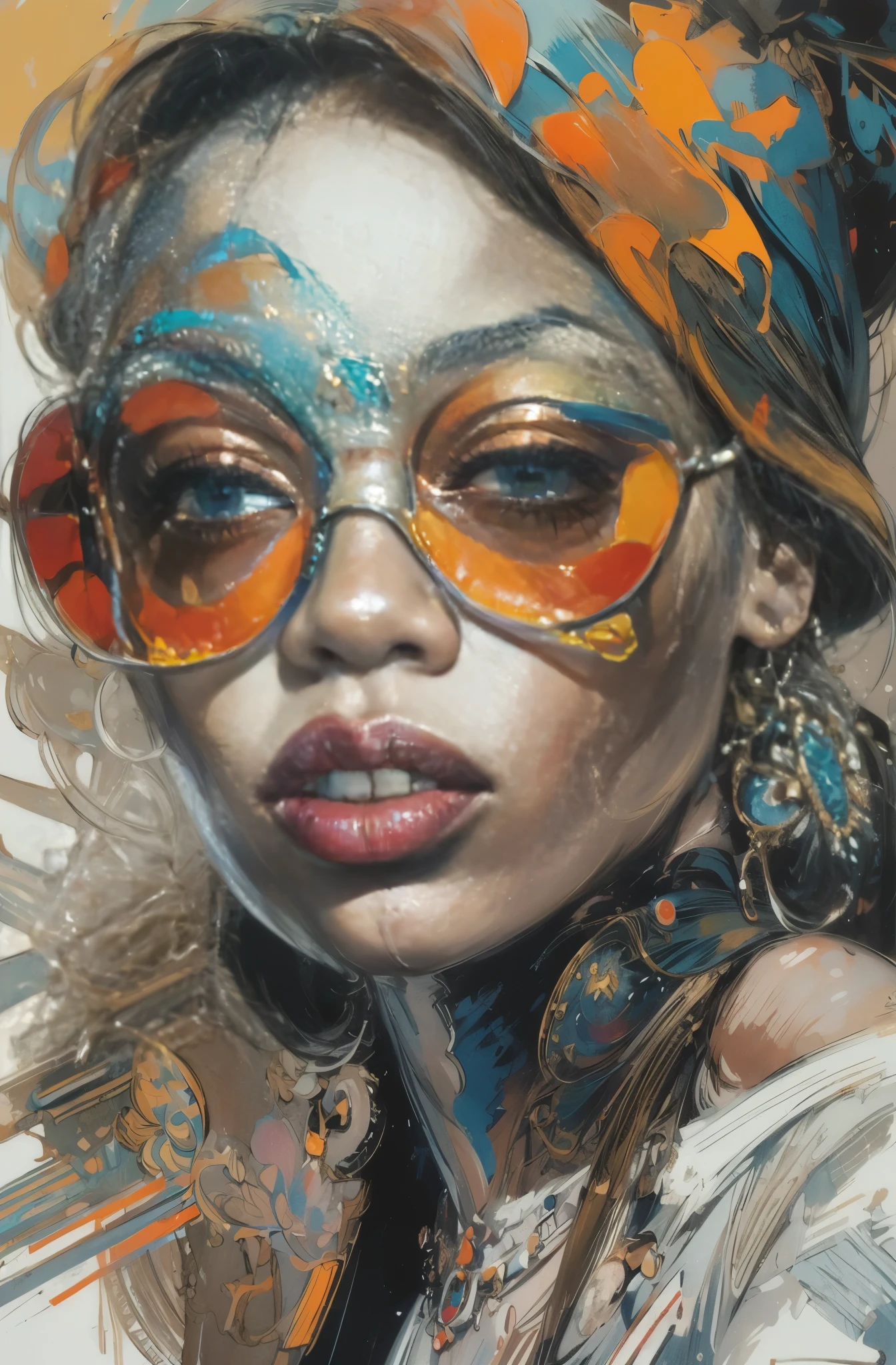 Beautiful Black Women Paintings, pretty much beautiful face, Female Rapper, Queen of Hip Hop, soulful, Avant-garde, Empress of the Streets, Street fashion guide, check it out, Ultra-detailed paintings inspired by WLOP, art station trends, fantasy art, A complicated mess, The art of hitting, wallop art, WLOP |, wallop style, beautiful character drawings, Wlop painting style, WLOP | germ of art, Unparalleled Beauty Tumbler, figurative art, intense watercolor, watercolor detailed art, watercolor splash, surreal, avant-garde pop art, Beautiful and expressive paintings, Beautiful artwork illustration, very colorful tones, wonderful, cool beauty, masterpiece, highest quality, official art, women only, sharp outline, best shot, vector art, Written by Sandra Chevrier, dave mckean、By Richard Avedon、Written by Makiezi Kusiala, luminous design