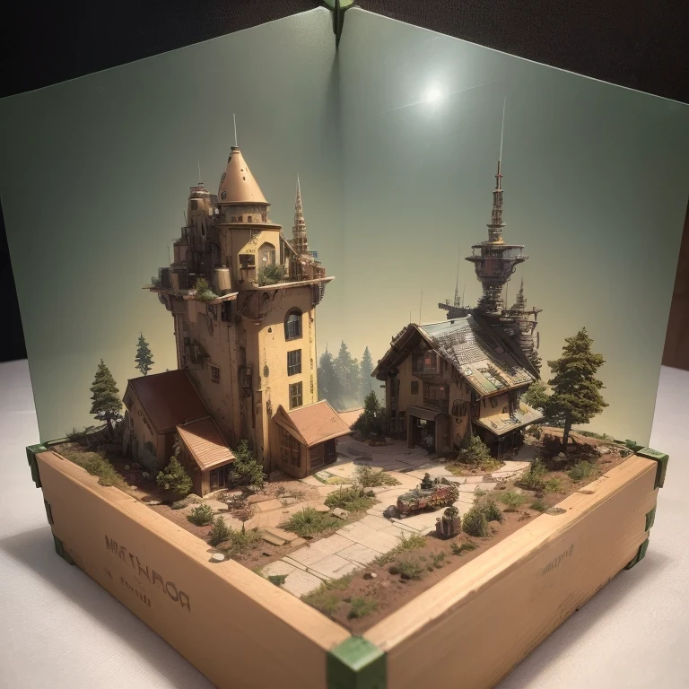 3598年Mars realistic model, (bifurcation, original photo, best quality, masterpiece:1.4),SteampunkCyberpunk6820 City,(CyberpunkMars light:1.3), Mars (related to land),(in a small nature box:1.3),Isometric, small nature, landscape on foundation,landscape,