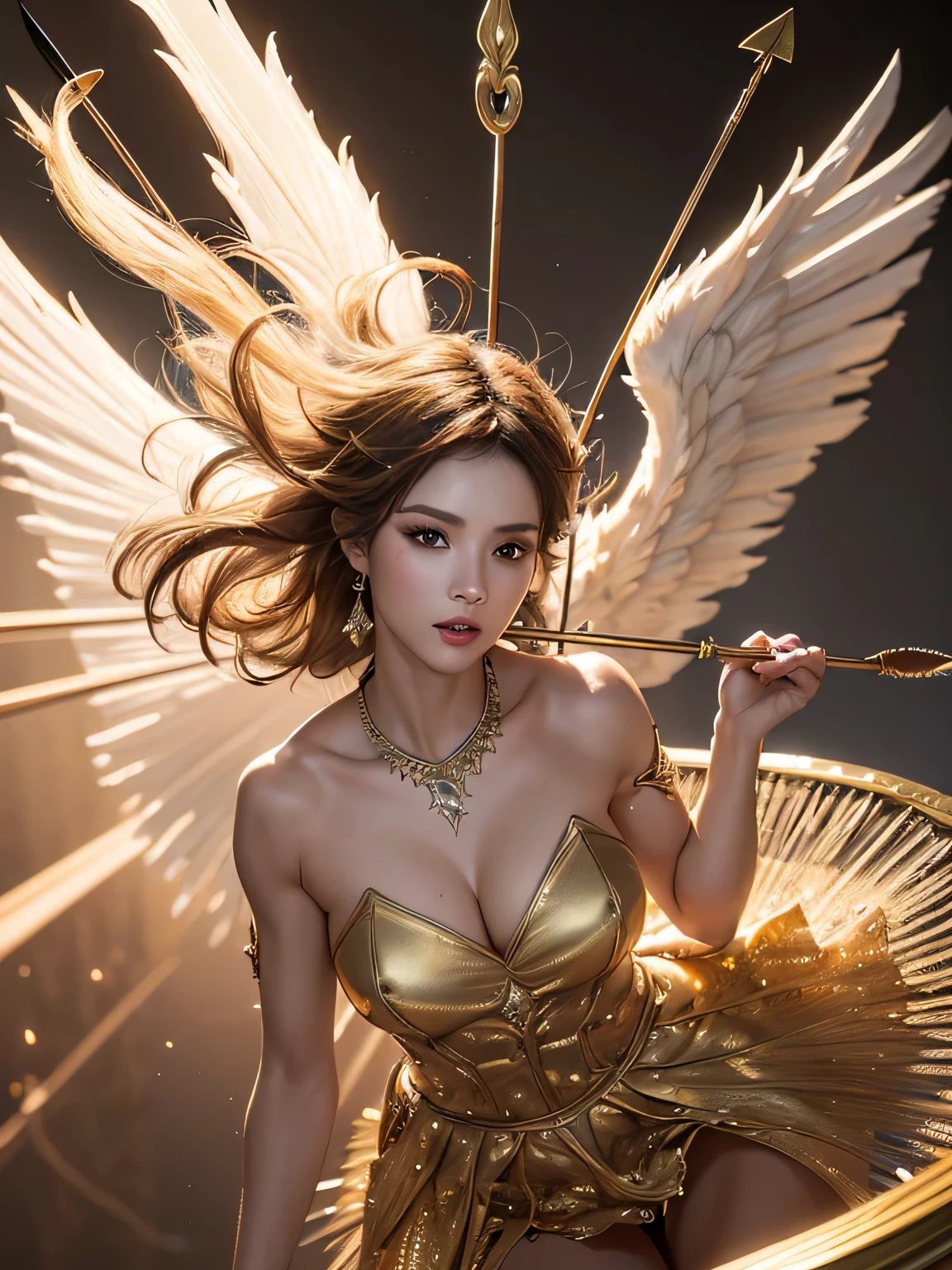 (Finest quality)),(超A high resolution),(ultra-detailliert),(Meticulous portrayal),((best pictures)),(Finest works of art),Ultra-Precision Art,The art of astounding depiction, Fantasyart:1.5, (A female angel swinging a spear:1.7),Beautiful and well-groomed face:1.5,(toned body:1.6), demon being purified:1.5 powerful light:1.5