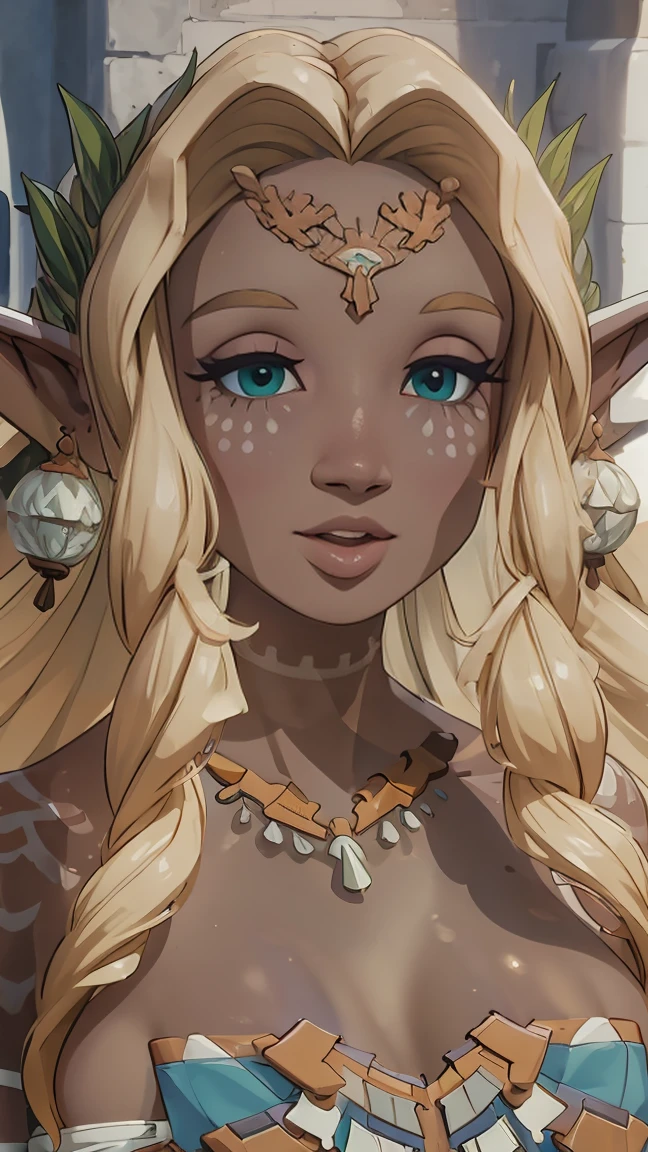 ((masterpiece)), ((best quality)), (detailed), perfect, solo, zelda, gorgeous woman with bikini, luscious lips, long hair, huge breast, deep cleavage, huge breasts, sexy, lying down