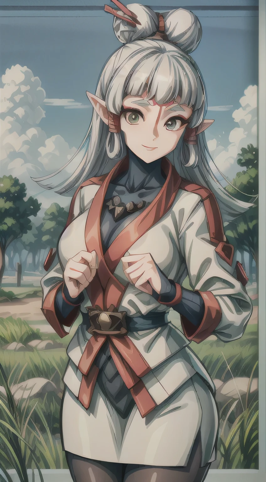paya, cute elf, wariza,grass,sky,smile, intricate eyes,beautiful detailed eyes,symmetrical eyes,big eyes:1.5, (ultra detailed,extremely detailed),(photorealistic artwork:1.37),(extremely detailed CG unity 8k wallpaper),(((vibrant colors,vibrant theme))),(intricate),(masterpiece),(best quality), dress, uniform, pantyhose,
