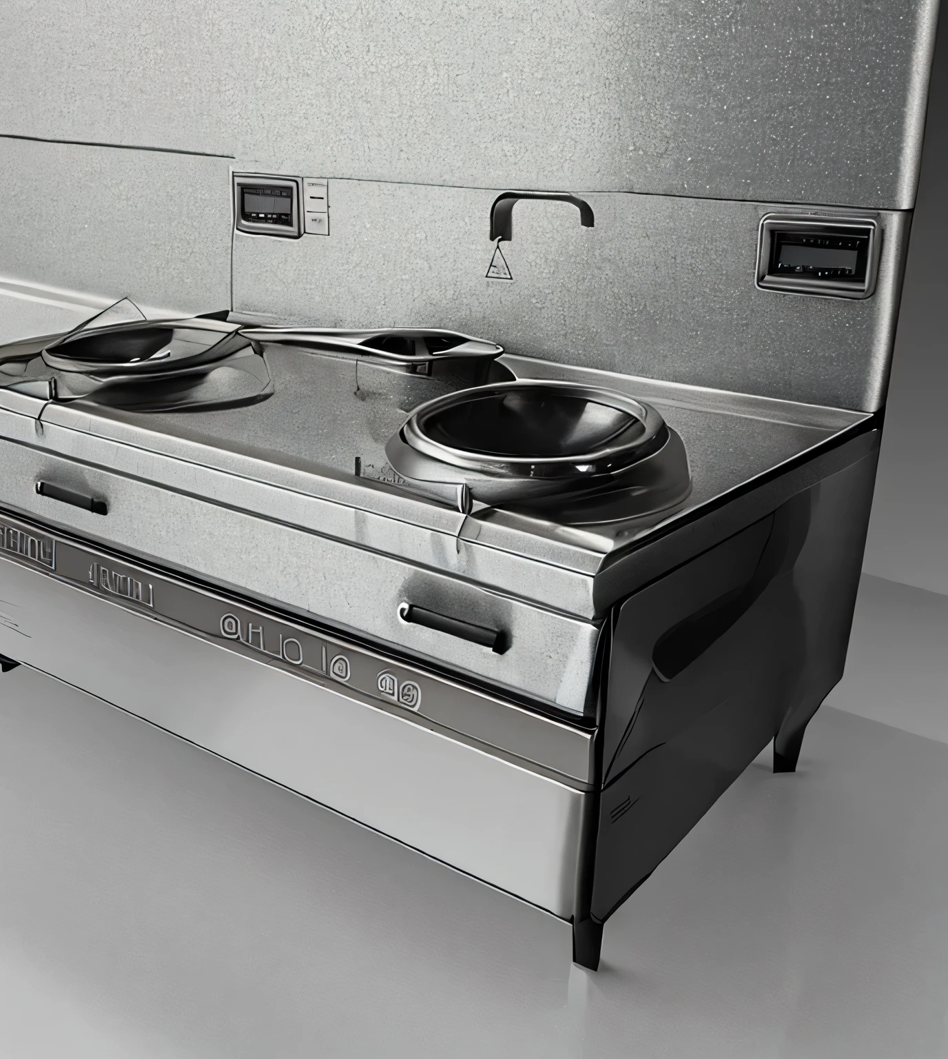 frying pan, high detail, high detail,Stainless steel