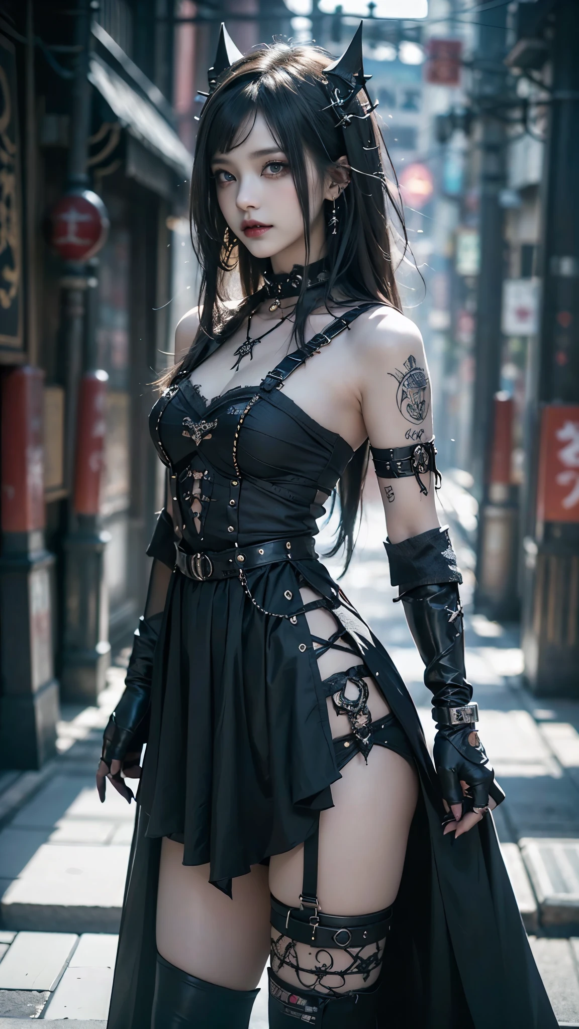 (sonrisa mostrando los dientes:1.3),(Shibuya gal:1.5)、(lolita gothic punk rock :1.4 )、(gothic fashion:1.4)、(neogothic:1.3)、(Fine-grained denim vestido:1.4 )、(Vistiendo una sirvienta steampunk detallada en mezclilla y blanco.:1.5)、(cuello y mangas de encaje:1.1)、(calcetines hasta la rodilla de mezclilla:1.3)、(heart mark decoration:1.guantes de moda unrock:1.4)、(adorno de pelo de lujo:1.4)、(heart brand belt)、(Tacones altos de mezclilla)、(La ropa interior es a rayas.:1.4)、(background alley walls stones cyberpunk Tokyo :1.4), (24 years old)、((of the highest quality、8K、obra maestra:1.3))、Belleza de abdominales delgados:1.3、(Peinado informal、enormes tetas:1.1)、vestido:1.1、super small face、Ojos estrechos、double eyelid、una sonrisa descuidada、Esbian de cuerpo completo、dynamic angle、de cerca、filtro cpl、fondo borroso、bokeh、hora azul、Textura detallada de la cara y la piel.、ojos detallados、,(Colas gemelas:1.3)、(golden brown hair:1.3)、idol engraving、(The background is a magnificent ballroom.:1.3)、(make your legs slimmer:1.4)、(Cuerpo delgado:1.3)、(clavicle:1.1), (colores brillantes), ,( ciberpunk 2.1),( solo) 