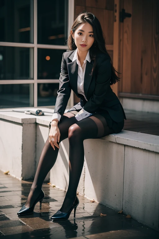 (full body:1.5),(1 girl:1.3),(view viewer:1.4),(correct anatomy:1.3),(sit on a chair:1.2),(shy:1.15),(Blue suit:1.2),(flesh colored pantyhose:1.3),( Uniform high heel leather shoes with ribbon for female students:1.1),(accurate and perfect face:1.3),hyper hd, ray tracing, reflected light, structurally correct, Award-winning, high detail, Brighten the contrast of shadows, face lighting ,cinematic lighting, masterpiece, super detail, high quality, high detail, 最high quality, 16k,high contrast,