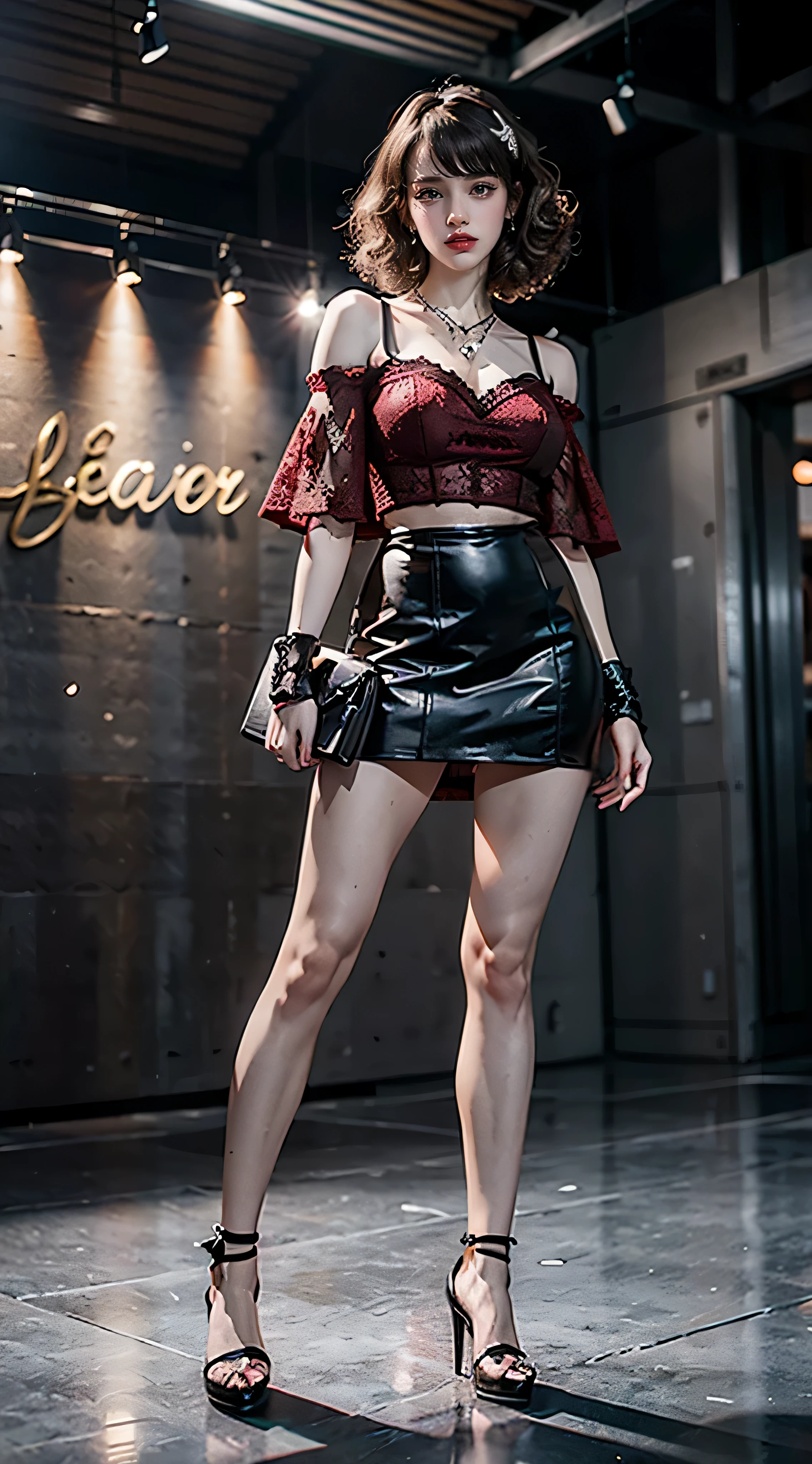 (masterpiece, best quality), 1girl, pink hair, long hair,wearing a corset,(Full Body),(cute face:1.5),(huge breasts:1.2),high-heels,big hips, medium thighs,Random Dresses,breasts slightly exposed,cleavage of the breast,lipgloss,Lace,