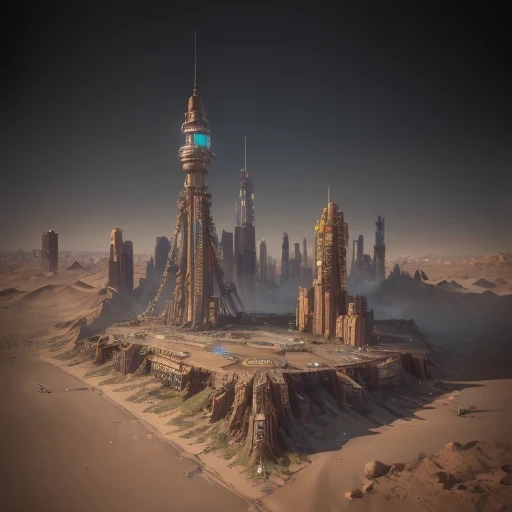 3598年Mars realistic model, (bifurcation, original photo, best quality, masterpiece:1.4),SteampunkCyberpunk6820 City,(CyberpunkMars light:1.3), Mars (related to land),(cyberpunk:1.3),Isometric, small nature, landscape on foundation,landscape,