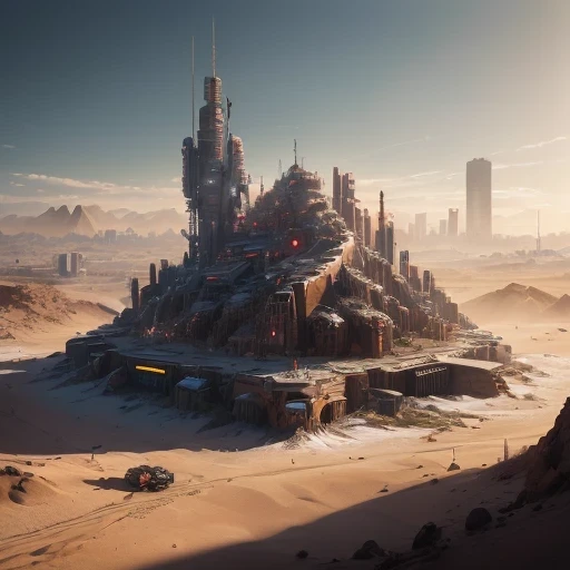 3598年Mars realistic model, (bifurcation, original photo, best quality, masterpiece:1.4),SteampunkCyberpunk6820 City,(CyberpunkMars light:1.3), Mars (related to land),(cyberpunk:1.3),Isometric, small nature, landscape on foundation,landscape,