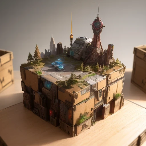 3598年Mars realistic model, (bifurcation, original photo, best quality, masterpiece:1.4),SteampunkCyberpunk6820 City,(CyberpunkMars light:1.3), Mars (related to land),(in a small nature box:1.3),Isometric, small nature, landscape on foundation,landscape,