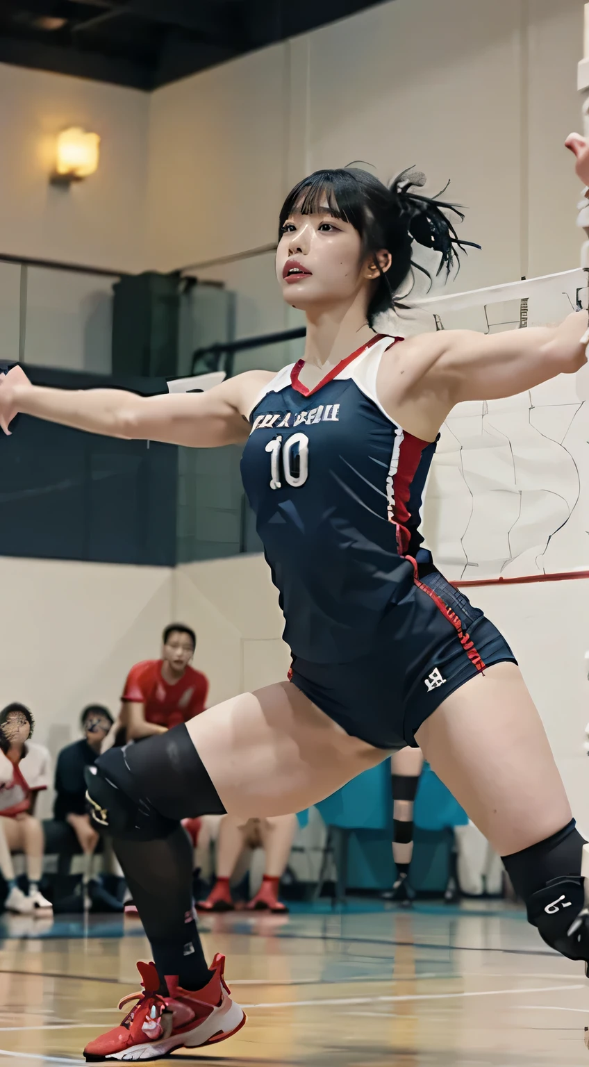NSFW, ((full_body_shot:1.6)), ((Back shot:1.4, Rounded ass, butt crack、thighs、turn around)),  (full body portrait, Show off your shoes), (This is a very delicate and beautiful work.), ((masterpiece)), (highest quality), athlete body, one woman, (volleyball uniform:1.4), (indoor_volleyball_court_background:1.4), (detailed face) , (sexually excited face:1.4), ((dynamic pose:1.4)), high nose bridge, hair cut at the shoulder,((fair skin:1.4, 16 years old, Sweaty and wet body)), bright lighting, Natural light, realistic lighting, nice lips, Ultra-fine painting, delicate face, delicate figure, (Depth of the bounds written:1.2), style, super detailed, (realistic, photograph_realistic:1.4), Physically based rendering, perfect white balance, professional color grading, 8K, Raw photograph, color photograph, product photographgraphy.