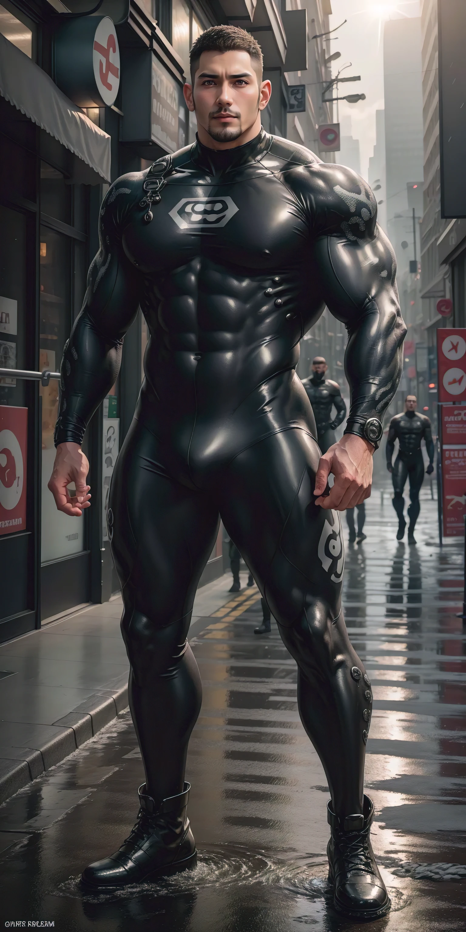 2 meters tall, Muscular man opens his mouth and screams., Light gray camouflage uniform, He is very tall, character idea（Resident Evil - Chris Redfield, chris redfield）Wearing a light gray camouflage wetsuit, A large number of thick tentacles emerged from the ground, Tangled tightly by thick octopus tentacles, regular symmetrical texture pattern, Standing on the street with octopus tentacles, Lots of slime octopus and sludge, A sad expression, Deep and charming eyes, Emerald Pupil Hero, heroic male pose, Tall and burly, muscular！Charming leg muscles, High, burly, Heqiang, Wearing a light gray camouflage wetsuit, Super gain and cool, high resolution committee, Big feet in black boots, Charming strong man, The bright sunshine is shining on you, matte particles, shiny texture