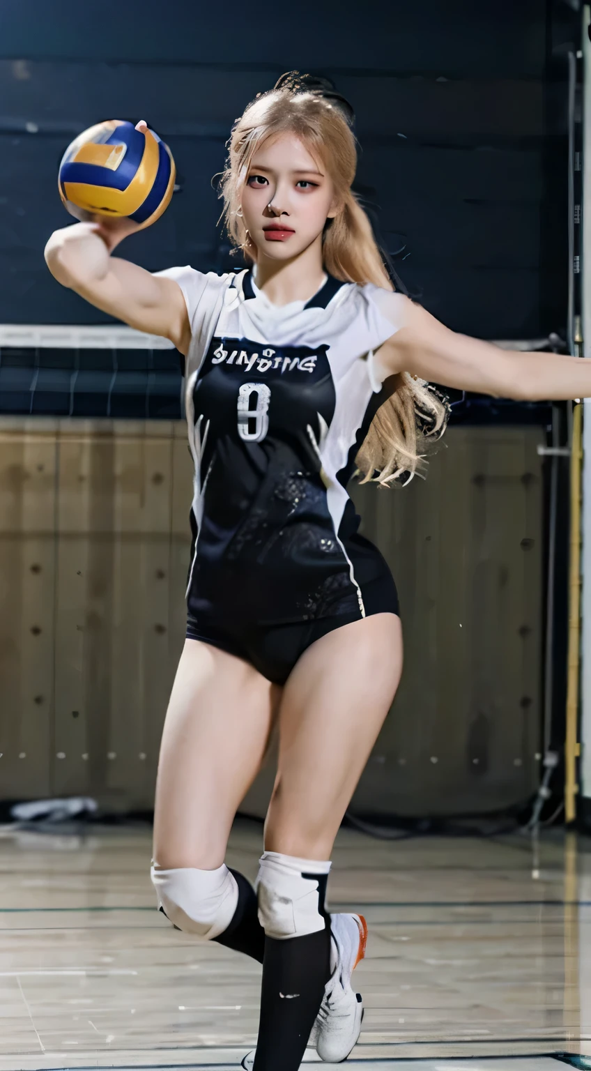 NSFW, ((full_body_shot:1.6)), ((Low Full Body Shot:1.4, Rounded ass, butt crack、thighs、turn around)), (full body portrait, Show off your shoes), (This is a very delicate and beautiful work.), ((masterpiece)), (highest quality), athlete body, one woman, (volleyball uniform:1.4), (indoor_volleyball_court_background:1.4), (sexually excited face:1.4), ((dynamic pose:1.4)), high nose bridge, hair cut at the shoulder,((fair skin:1.4, 16 years old, Sweaty and wet body)), bright lighting, Natural light, realistic lighting, nice lips, Ultra-fine painting, delicate face, delicate figure, (Depth of the bounds written:1.2), style, super detailed, (realistic, photograph_realistic:1.4), Physically based rendering, perfect white balance, professional color grading, 8K, Raw photograph, color photograph, product photographgraphy.