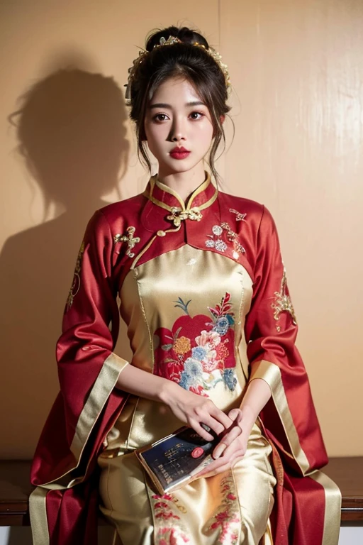 ((highest quality)), ((masterpiece)), (be familiar with), perfect face、魅惑の身体

Satomi Ishihara、Satomi Ishihara、semi-long、Satomi Ishihara、Chignon Cap Chinese Dress、cheongsam clothes、fancy clothes、Red clothes、gold embroidery、Long slit、black tights、luxurious ornaments