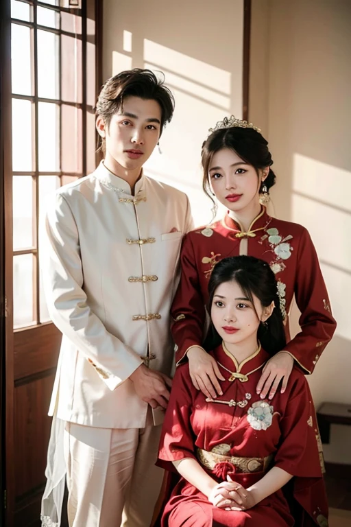 ((highest quality)), ((masterpiece)), (be familiar with), perfect face、魅惑の身体
Satomi Ishihara、Satomi Ishihara、semi-long、Satomi Ishihara、Chignon Cap、earrings、necklace、Engagement Rings、wife、bride、Smiling Chinese Dress、cheongsam clothes、fancy clothes、Red clothes、gold embroidery、Long slit、black tights、luxurious ornaments
(Xi Jin平、Refund、husband、Xi Jin平、male、Xi Jin、平China共産党)
China、marriage、政略marriage、チャイナ
husband婦円満、Family harmony、family photo、Family group photo