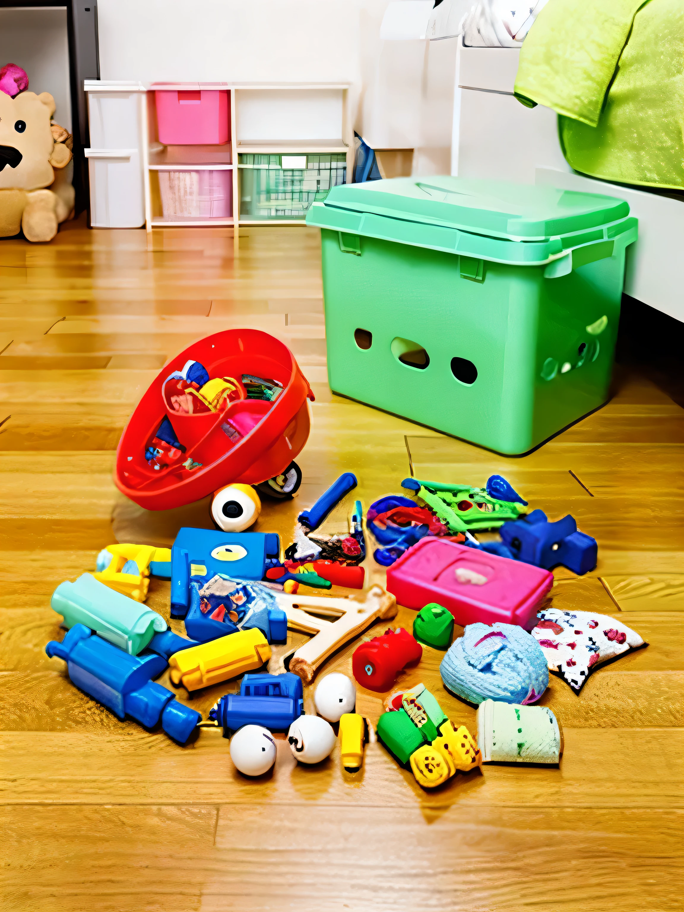 100 like this scattered on the floor々Various kinds of toys