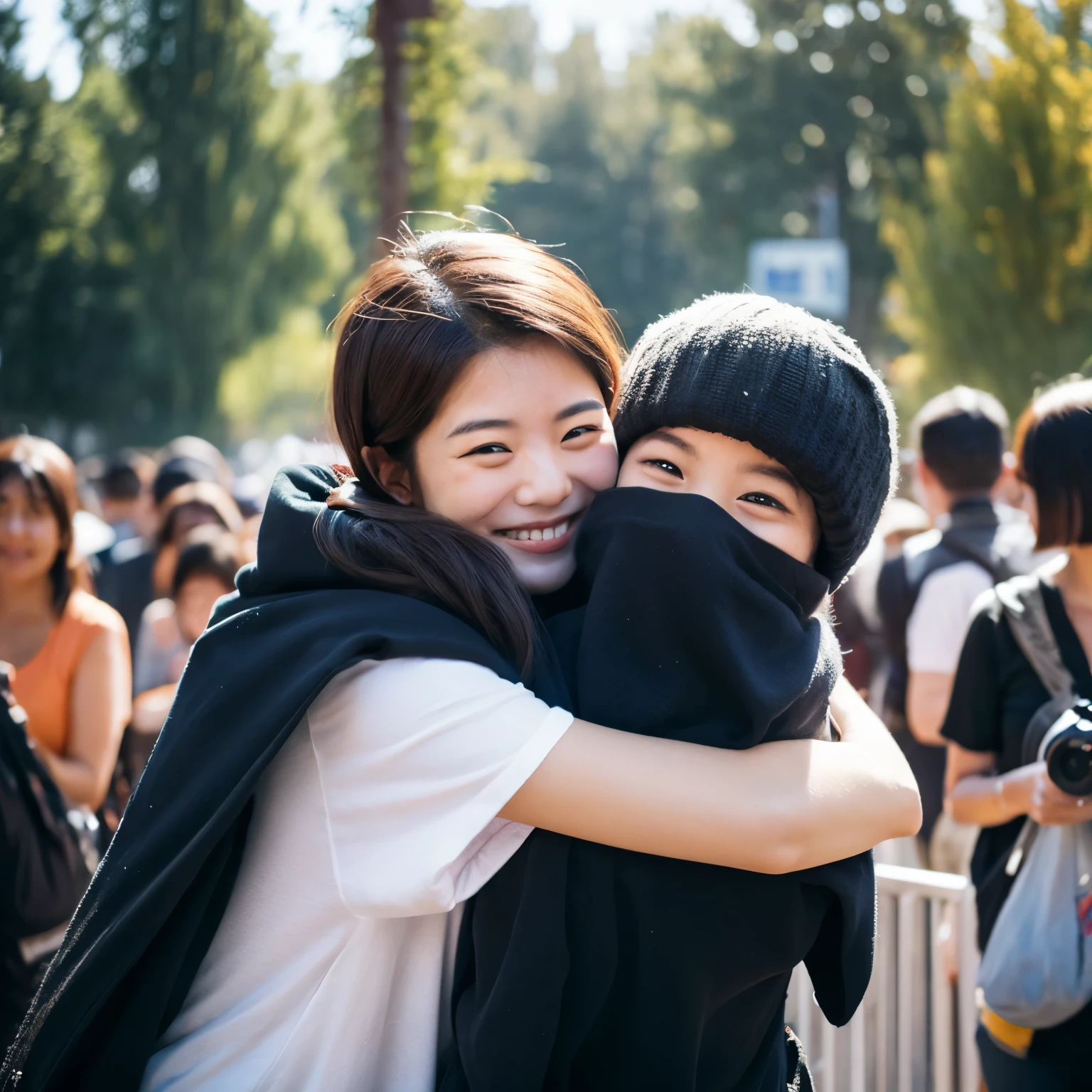Everyone in the world is hugging