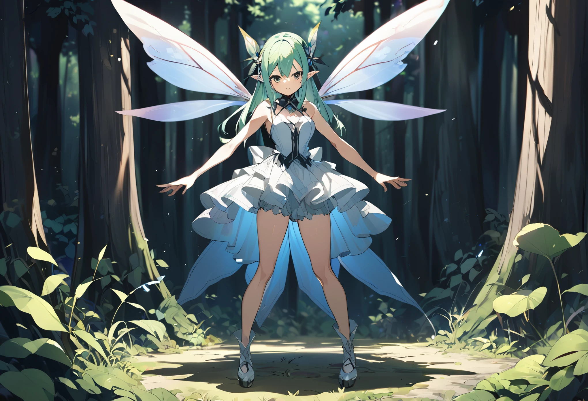 1 girl.Fairy-like.forest,Decisive pose