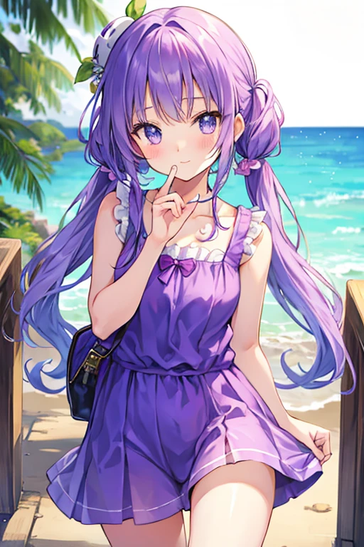 cute girl、cute pose、cute one piece、lavender