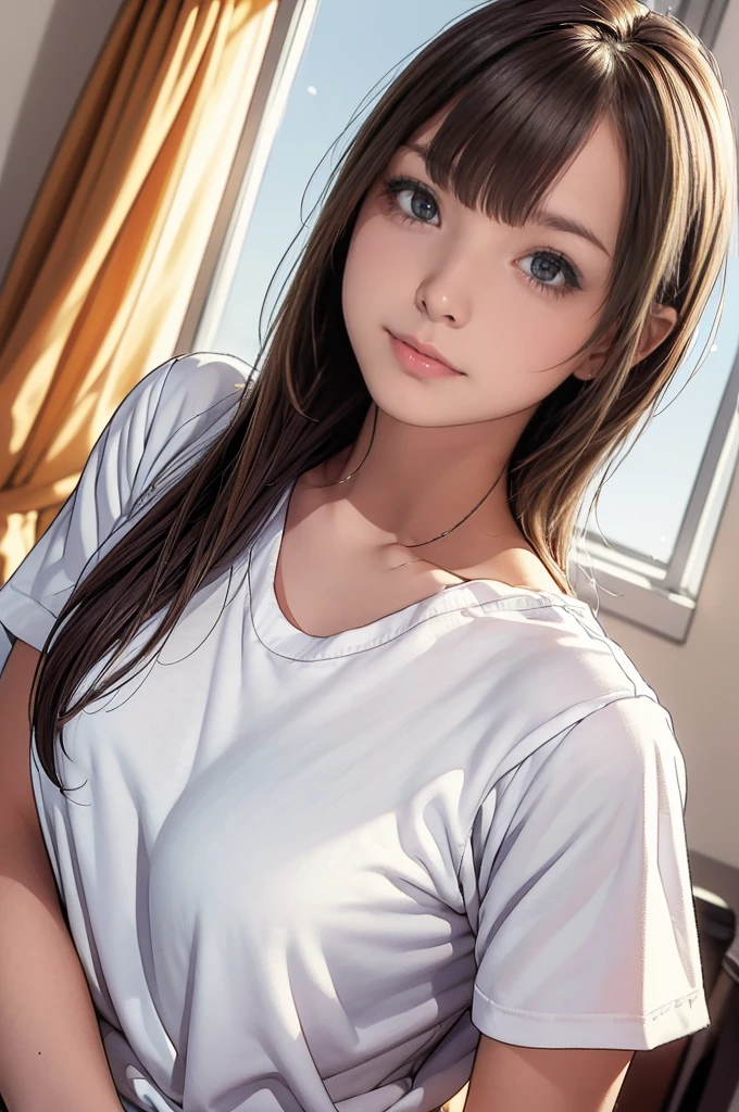 (Best quality, 8k, 32k, Masterpiece, UHD:1.2),Photo of Pretty Japanese woman, 1girl, (medium-short dark brown hair), (large breasts), double eyelid, White nurse uniform, small white nurse (cap), white shirt, open shirt, hospital, patient's room, upper body, sexy