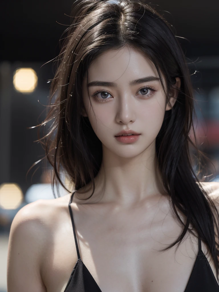 ( masterpiece, top quality, best quality,8k, girl,ultra detailed,raw photo:1.5),(photorealistic:1.4), (black hair:1.5), (cinematic lighting), PerfectNwsjMajic, , Surrealism, UHD, ccurate, Super detail, textured skin, High detail, Best quality, dynamic angle, White skin,[Beautiful blue eyes], high nose,(1girl),((good anatomy,muted tones:0.5)),idol kpop, stage 