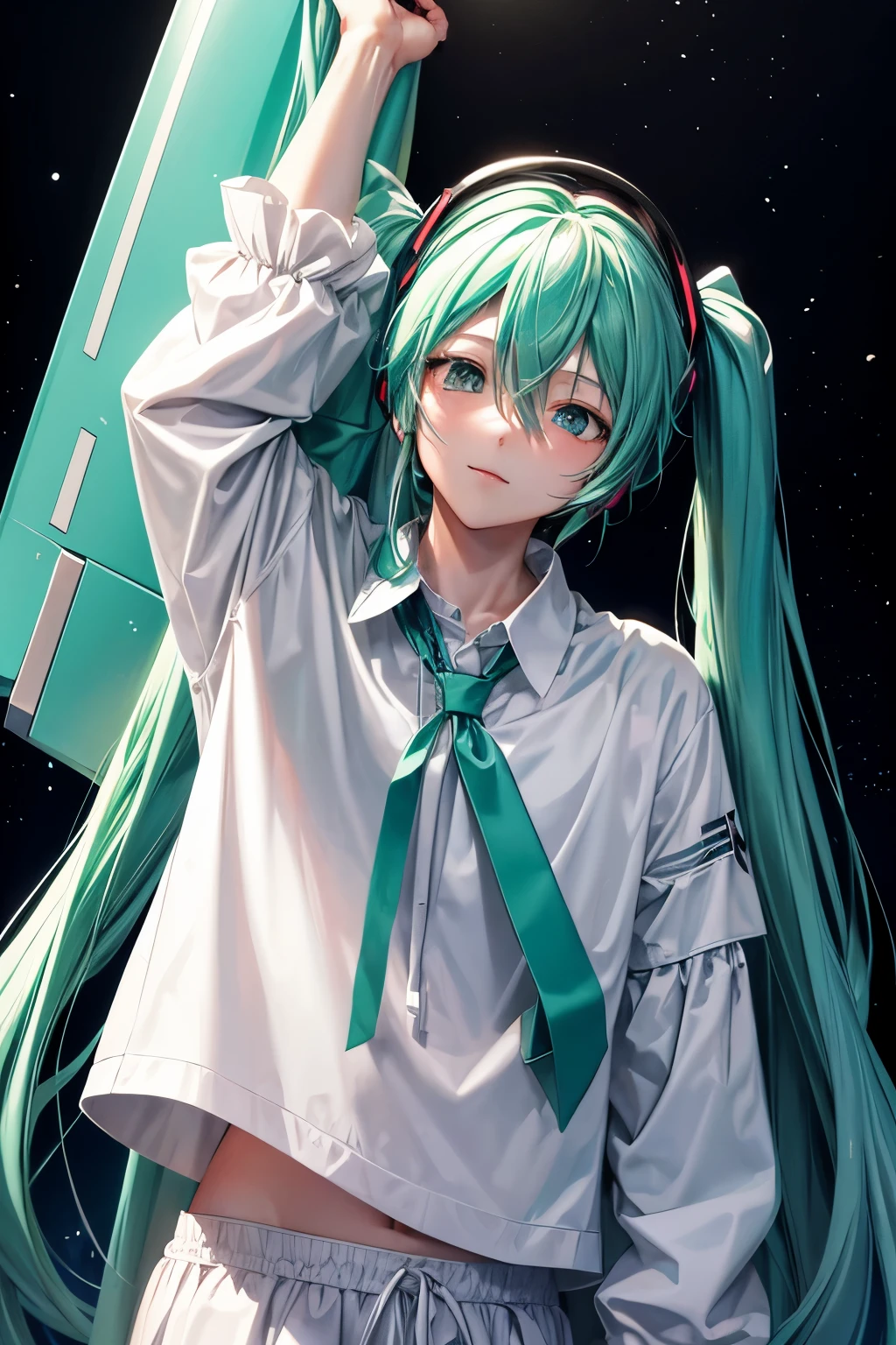 jesus gives hatsune miku a ride on his shoulders, jesus jesus jesus jesus jesus jesus