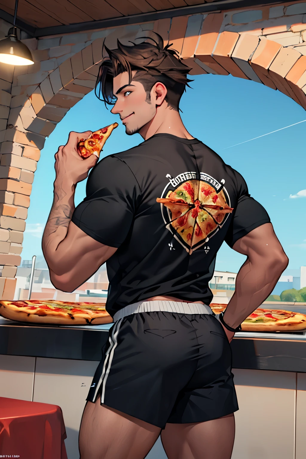 Icarus delivering a pizza