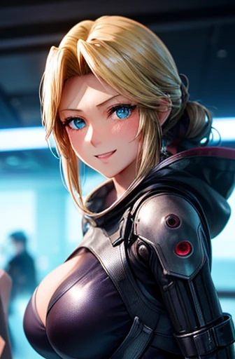 ((woman,huge breasts:1.8, very red lips,huge breastsを強調,big ass,thin waist,long legs,Are standing,greenish blue eyes)) 8K(((((anime style face,(Good depiction of the face),(clumsy smile),face is red,beautiful woman,shyly,greenish blue eyes,cyber punk,Focus on people))))) (((clumsy smile)))((((Focus on people)))))((((Blur the background))))) (((cyber punk,Science fiction,未来世界の金髪ロングヘアーbeautiful woman,it&#39;s raining,しっかりとしたcyber punk世界観のある絵))) ((((shyly)))))