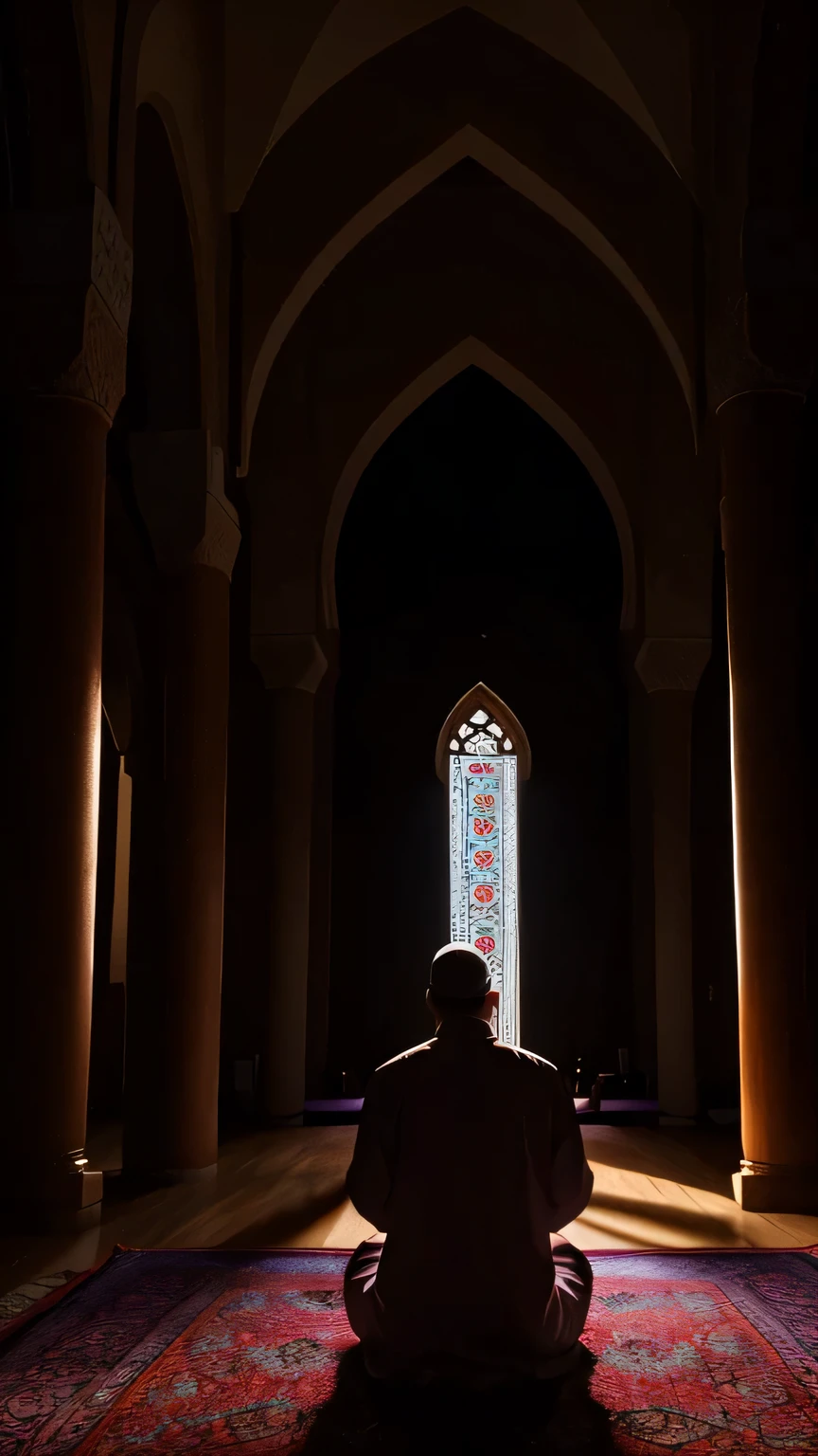 "(best quality,photorealistic:1.37),Muslims praying and worshiping during Ramadan,beautiful detailed faces,holy atmosphere,colorful backgrounds,vivid colors,realistic lighting,elegant poses,hands raised in prayer,mosque interiors and exteriors,traditional clothing,spiritual connection,serene expressions,faith in action,natural beauty,peaceful ambiance,divine blessings,candlelit scenes,focus on spirituality,compelling compositions,divine light,soft shadows,sacred rituals,community gathering,reflection and contemplation,spiritual discipline,soulful artistry,rich cultural heritage,diversity and unity,holistic experience,time of fasting and worship,celebrating Ramadan,deep spirituality"