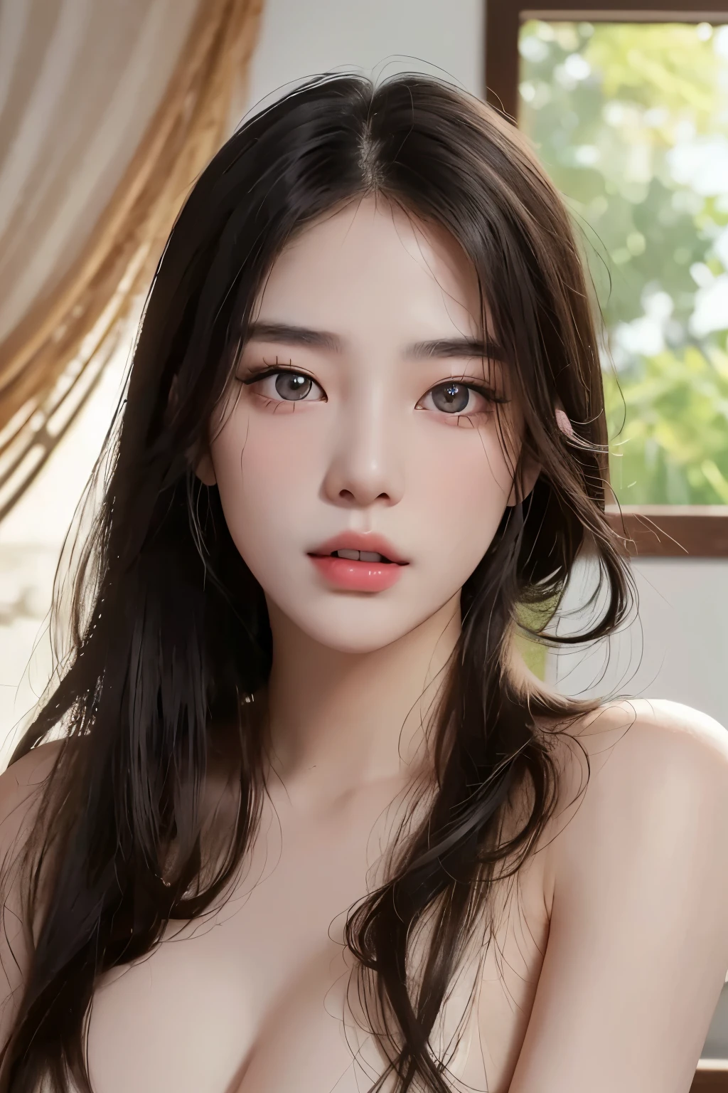 Highest quality、Ultra-high resolution、(Realistic)、18-year-old girl、((((While taking off clothes))))、((((I can see your nipples)))),Hyper Detail、Super Realistic、(Realistic)、More about beautiful skin、(masterpiece:1.0)、(Highest quality)、(Ultra-high resolution)、8K resolution、Canon EOS R5、135mm、Absurd、Very detailed、Sharp focus、Fine skin、(((Chirarizum、Small breasts)))