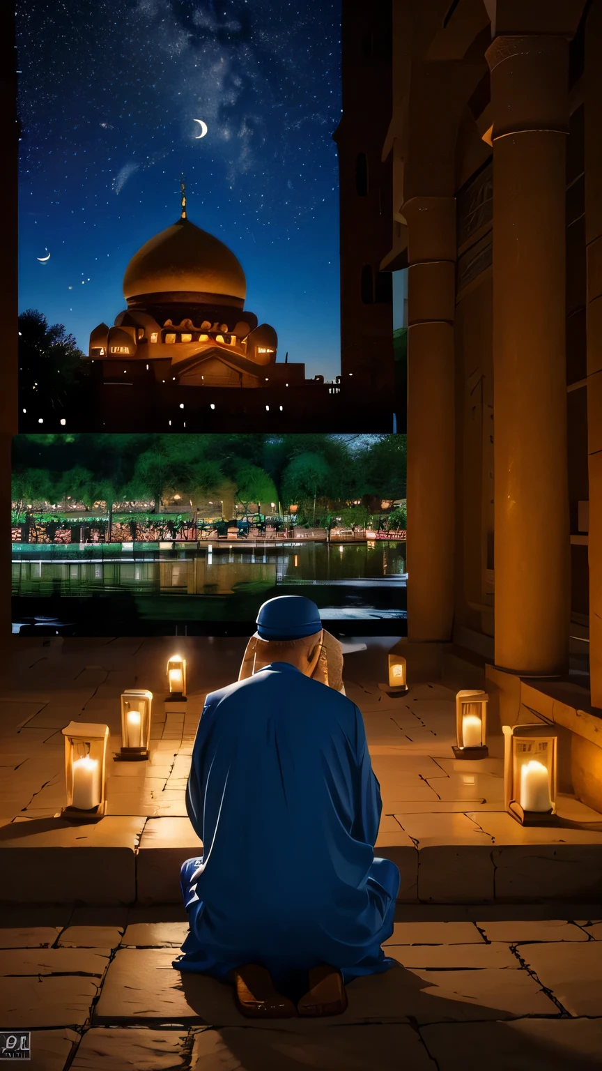A series of heartwarming photomontages depicting acts of charity and kindness carried out during the holy month of Ramadan. (best quality,4k,8k,highres,masterpiece:1.2),ultra-detailed,(realistic,photorealistic,photo-realistic:1.37), HDR, UHD, studio lighting, extreme detail description, professional, vivid colors.
Themes:
- Ramadan blessings: A vibrant and colorful scene capturing the festive atmosphere of Ramadan, with glowing lanterns, crescent moon motifs, and colorful decorations adorning the streets. (festive, vibrant colors, glowing lanterns, crescent moon motifs)
- Acts of charity: Individuals from diverse backgrounds coming together in acts of giving and kindness, such as feeding the hungry, providing clean water, and distributing essential supplies to those in need. (feeding the hungry, providing clean water, distributing essential supplies, diverse individuals)
- Community unity: People of all ages and walks of life joining hands to perform acts of service, including visiting the elderly, organizing community iftars, and engaging in interfaith dialogue to promote harmony and understanding. (intergenerational, community iftars, interfaith dialogue, harmony)
- Education and enlightenment: Scenes depicting the importance of knowledge and spirituality during Ramadan, such as children engaged in Quran recitation, adults attending religious lectures, and individuals engaging in self-reflection and prayer. (Quran recitation, religious lectures, self-reflection, prayer)
- Global outreach: A diverse range of international locations representing the global outreach of charitable initiatives during Ramadan, showcasing the wide-reaching impact of acts of kindness and compassion. (international locations, global outreach, acts of kindness)
Material:
- Photomontages: A collage-like composition combining multiple images to create one cohesive artwork, showcasing different scenes of charity and benevolence in a visually captivating manner. (collage, multiple images, vis